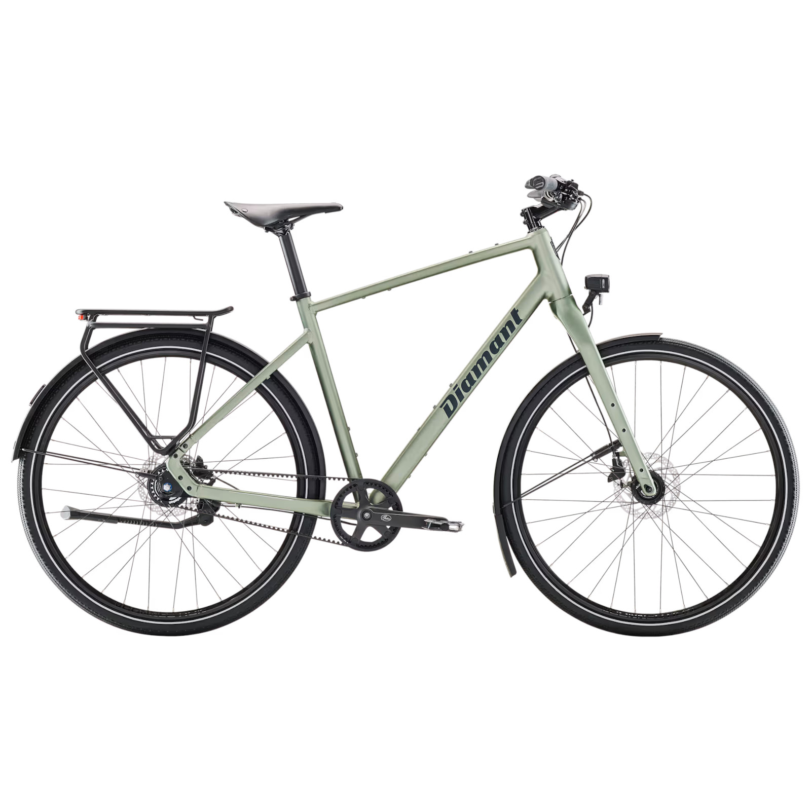 Productfoto van Diamant Mahon Style Pro - Stadsfiets met Riemaandrijving - 2025 - hay green