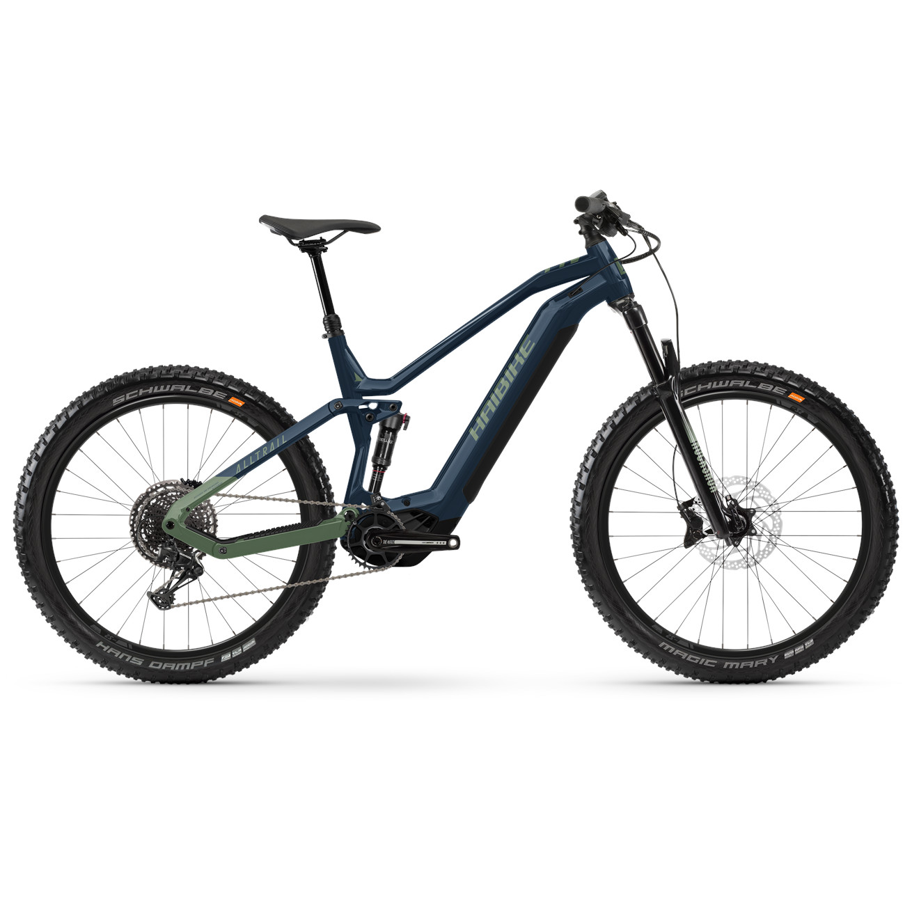 Productfoto van Haibike ALLTRAIL 9 i720Wh - 27.5&quot; Electric Mountain Bike - 2023 - stone blue / olive - gloss