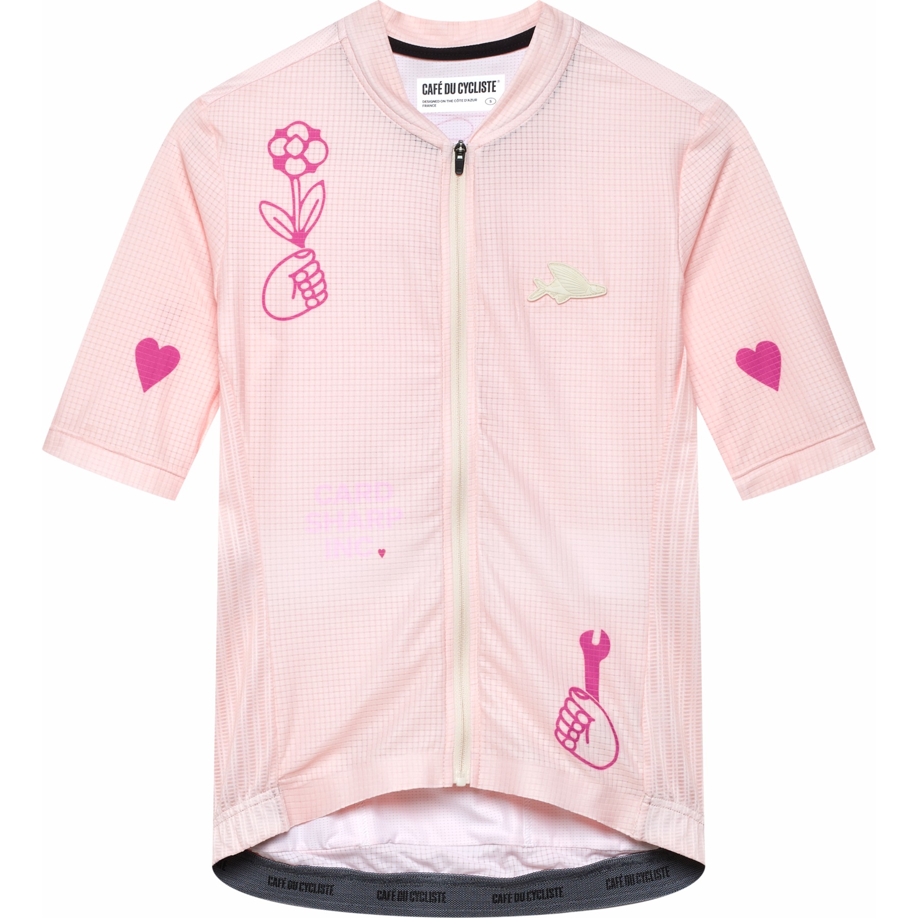 Produktbild von Café du Cycliste Angeline Kurzarmtrikot Damen - card sharp/rosa