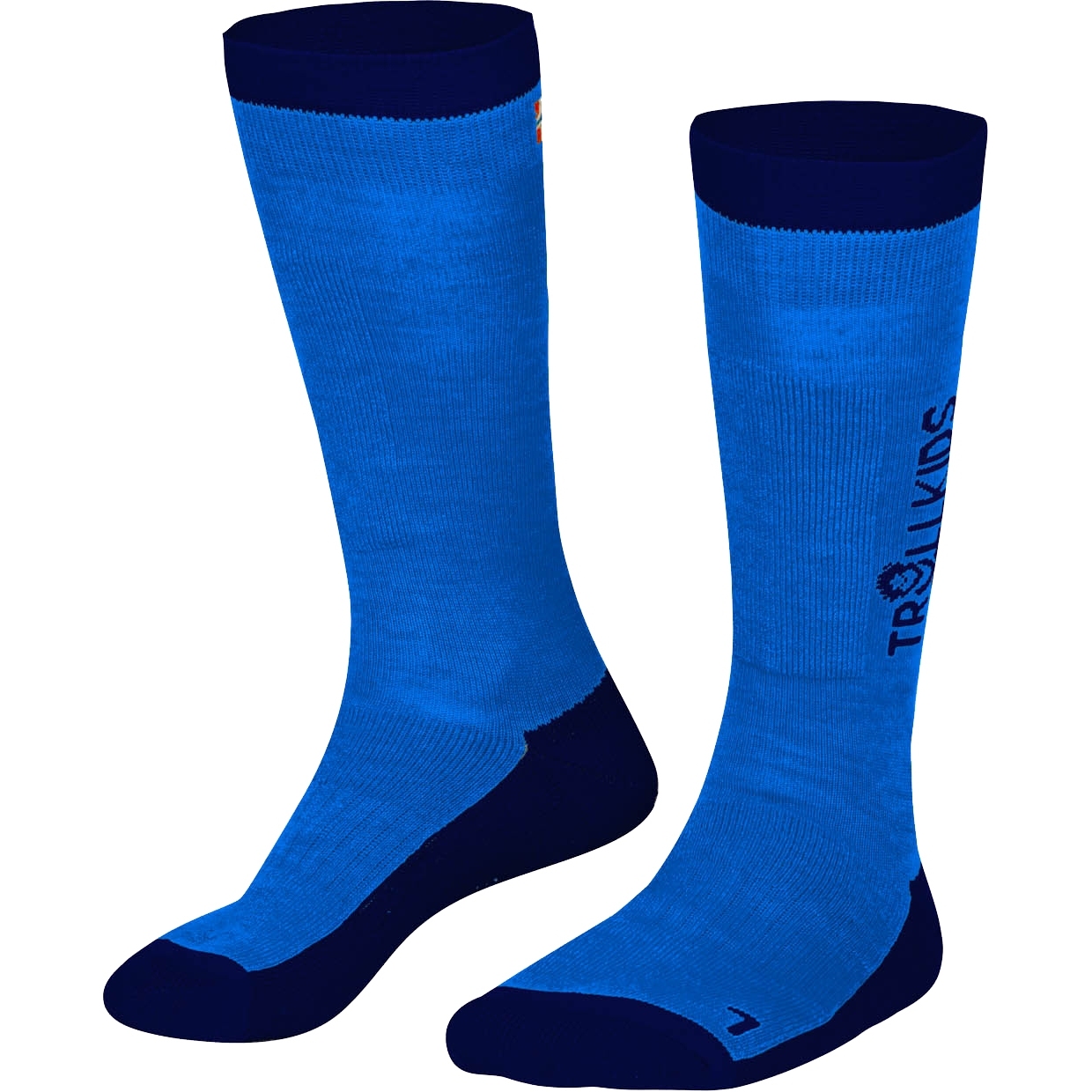 Picture of Trollkids Ski Long Cut Socks Kids - 2 Pair - Medium Blue/Navy