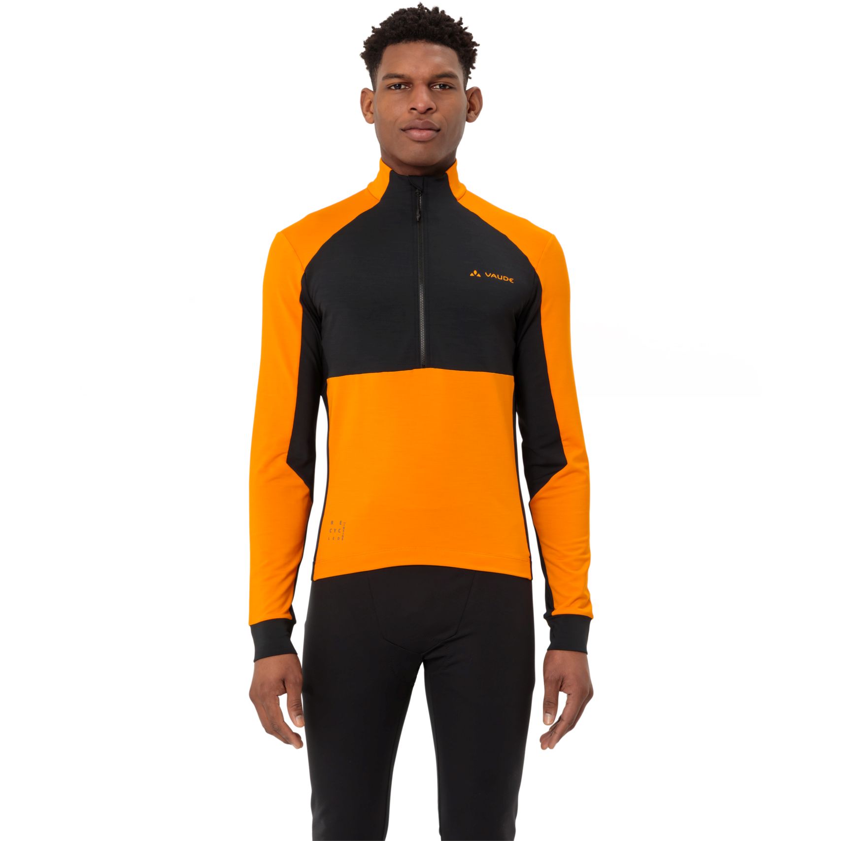 Productfoto van Vaude Kuro Halfzip Fietsshirt met Lange Mouwen Heren - kurkuma
