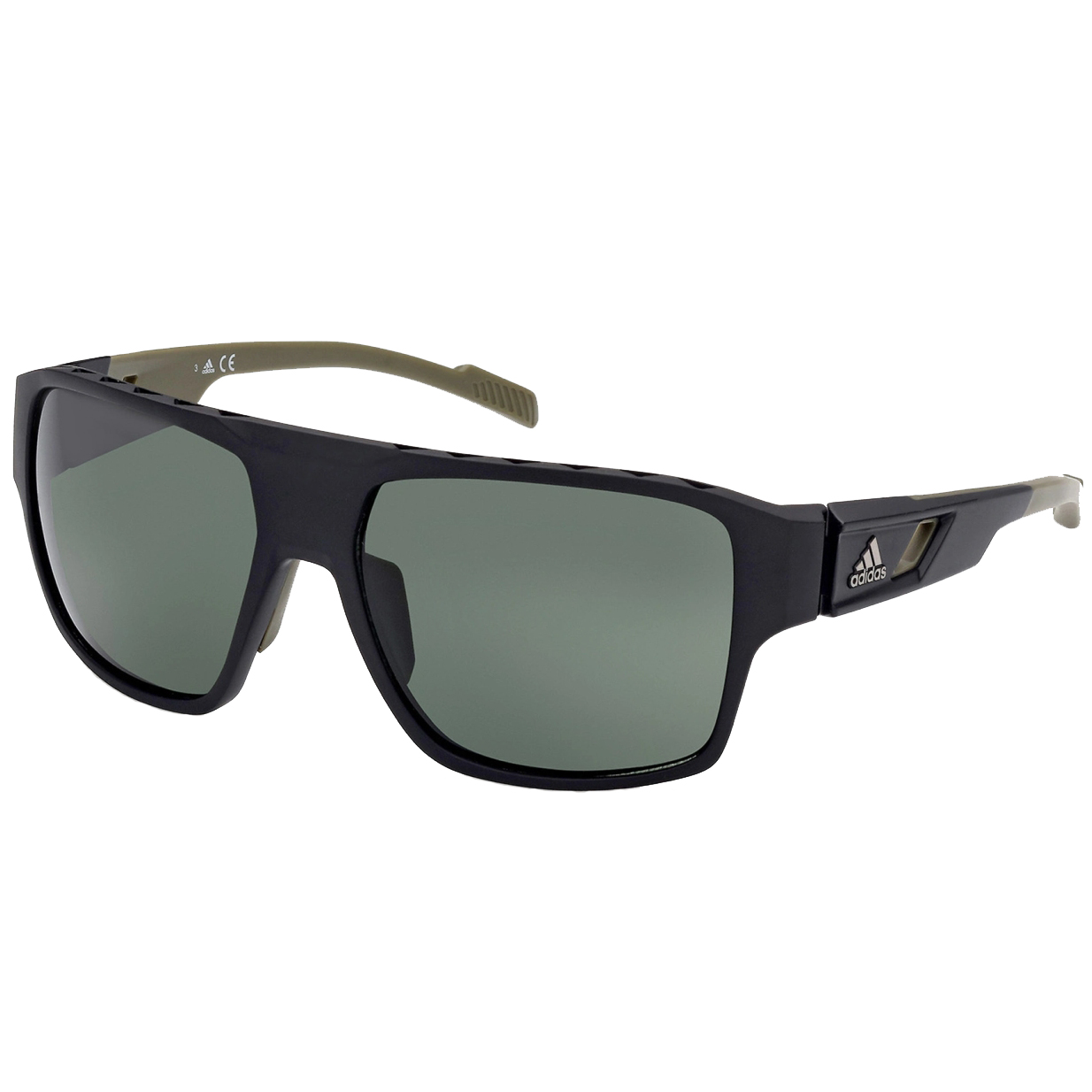 Image of adidas Actv Classic SP0046 Sport Sunglasses - Matte Black / Polar Green