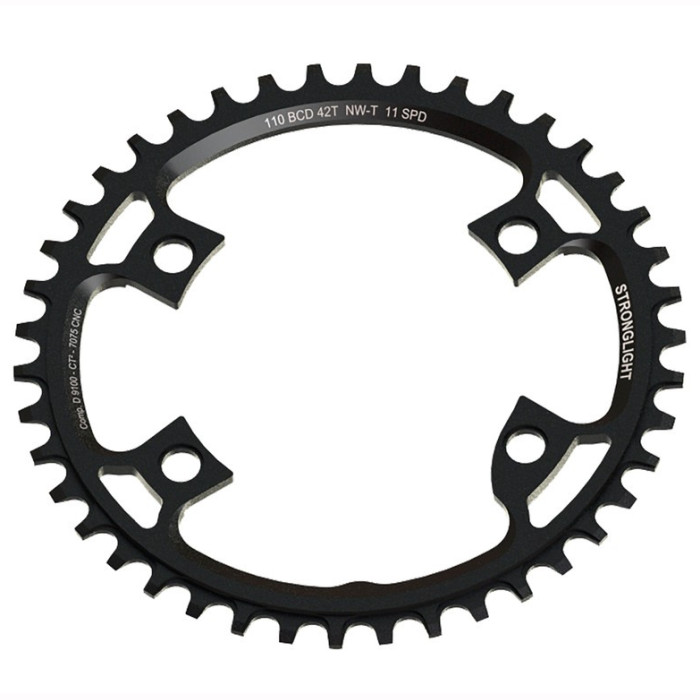 Image of Stronglight Narrow-Wide Gravel Chainring - 4-Arm - 110mm - Dura Ace FC-9000, Ultegra FC-6800, 105 FC-5800 - black