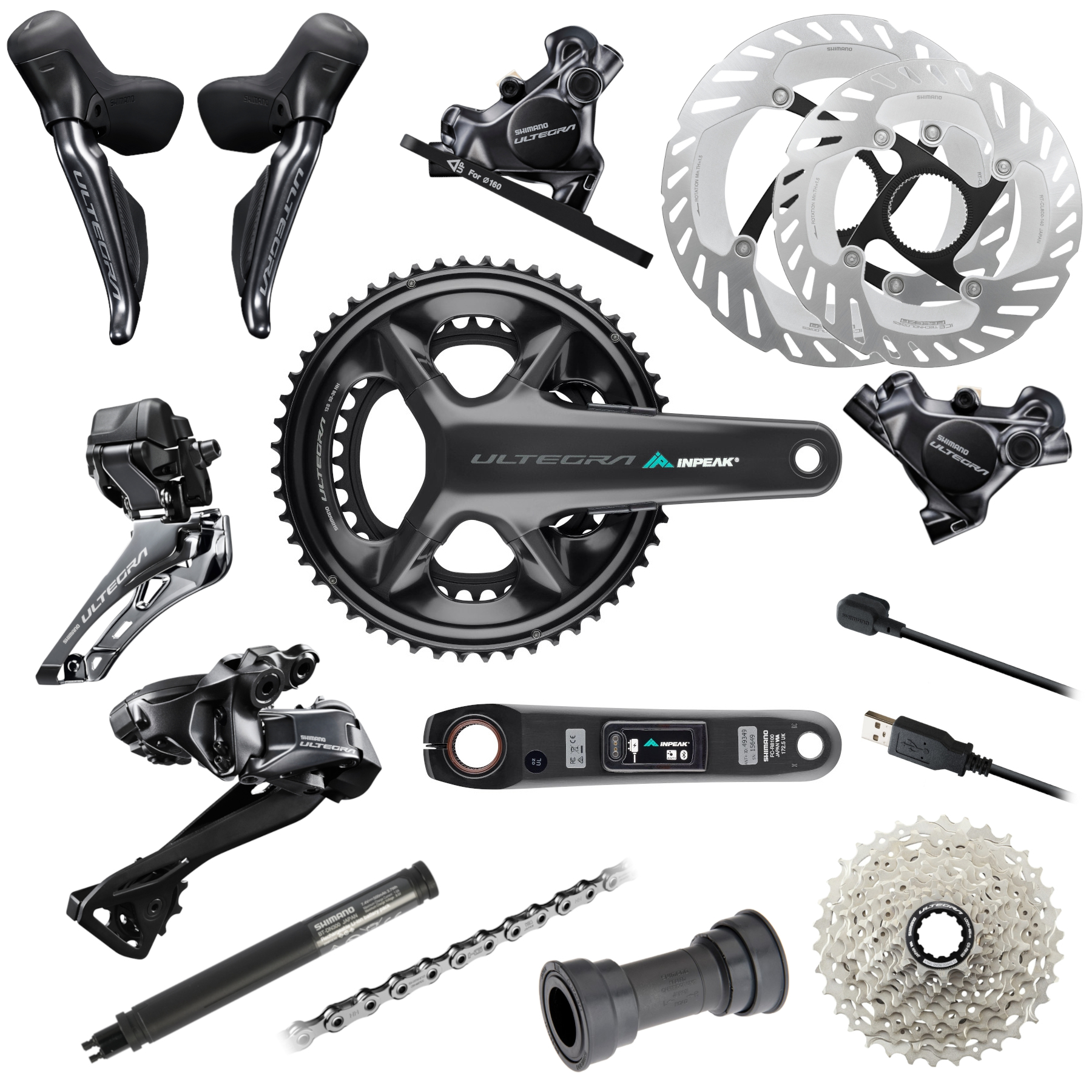 Shimano Ultegra R8100 | INPEAK Groupset - Di2 | 2x12-speed | 160