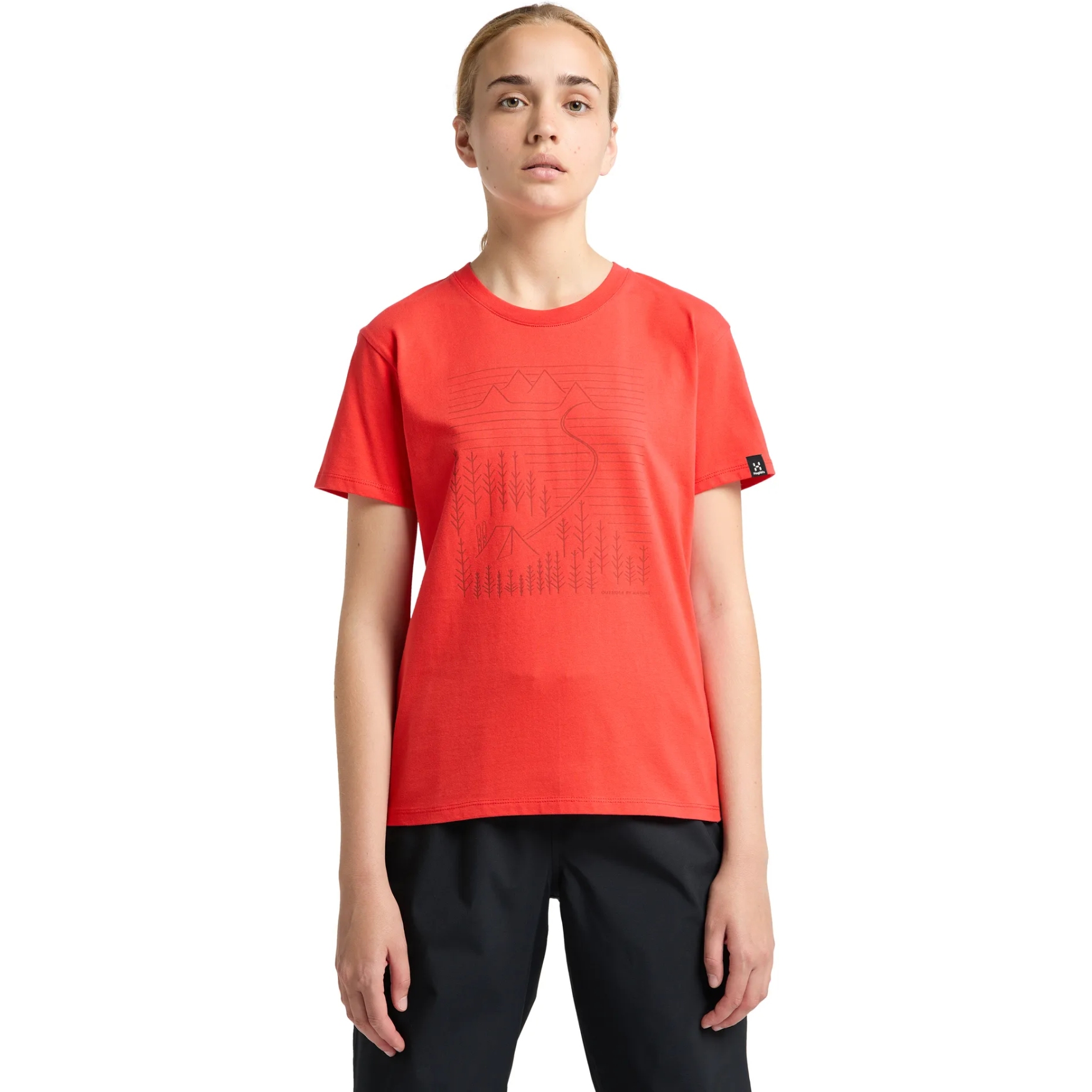Женская футболка Haglöfs Camp - poppy red 5LI