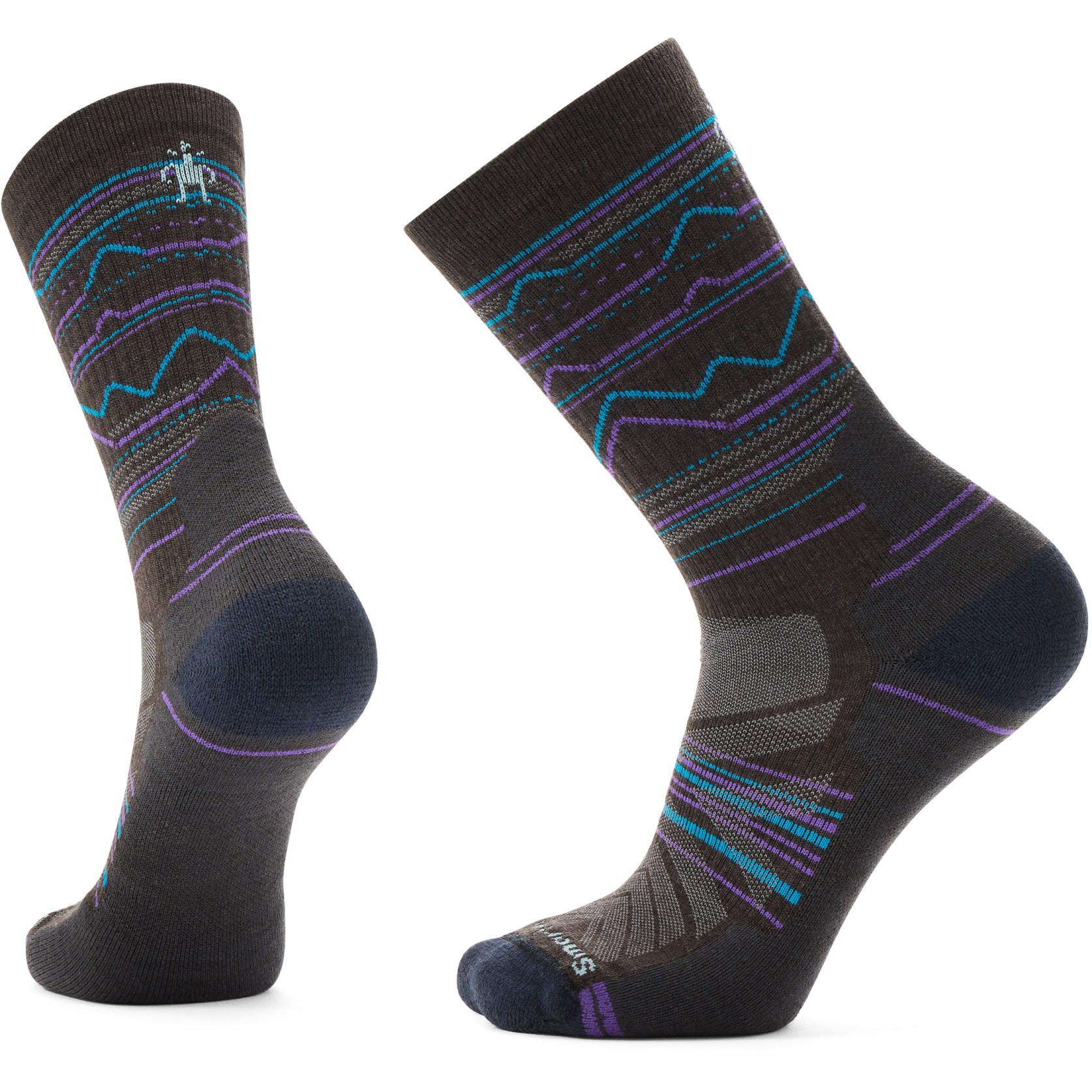 Productfoto van SmartWool Light Cushion Mountain Range Crew Wandelsokken - 207 chestnut