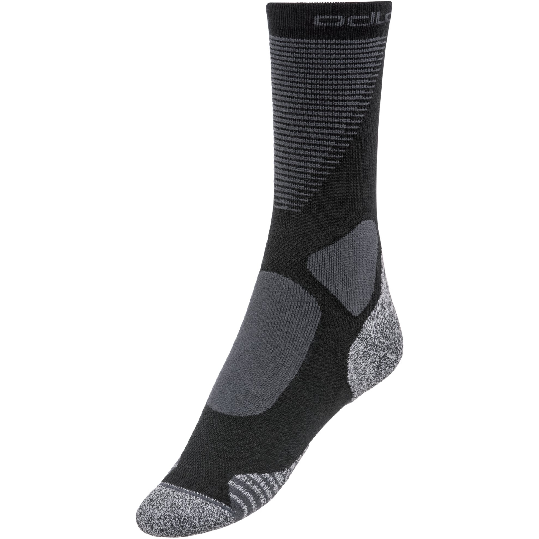 Image of Odlo Active Warm Cross-Country Crew Socks - black - odlo graphite grey