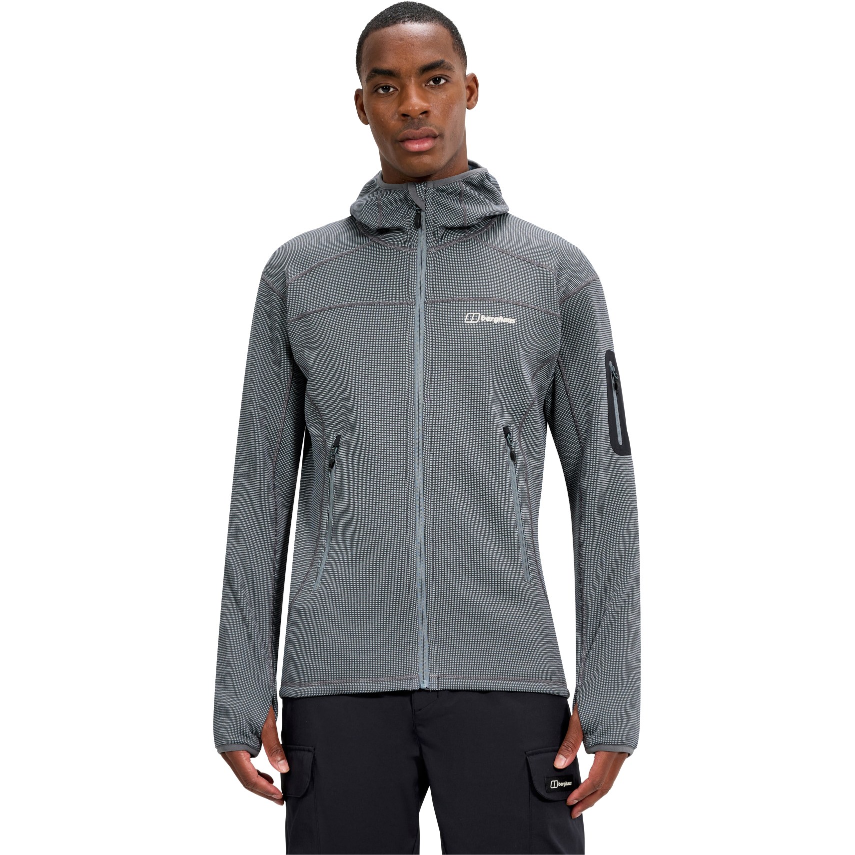 Мужская флисовая куртка с капюшоном Berghaus Pravitale MTN 2.0 - Гранит/Пещера