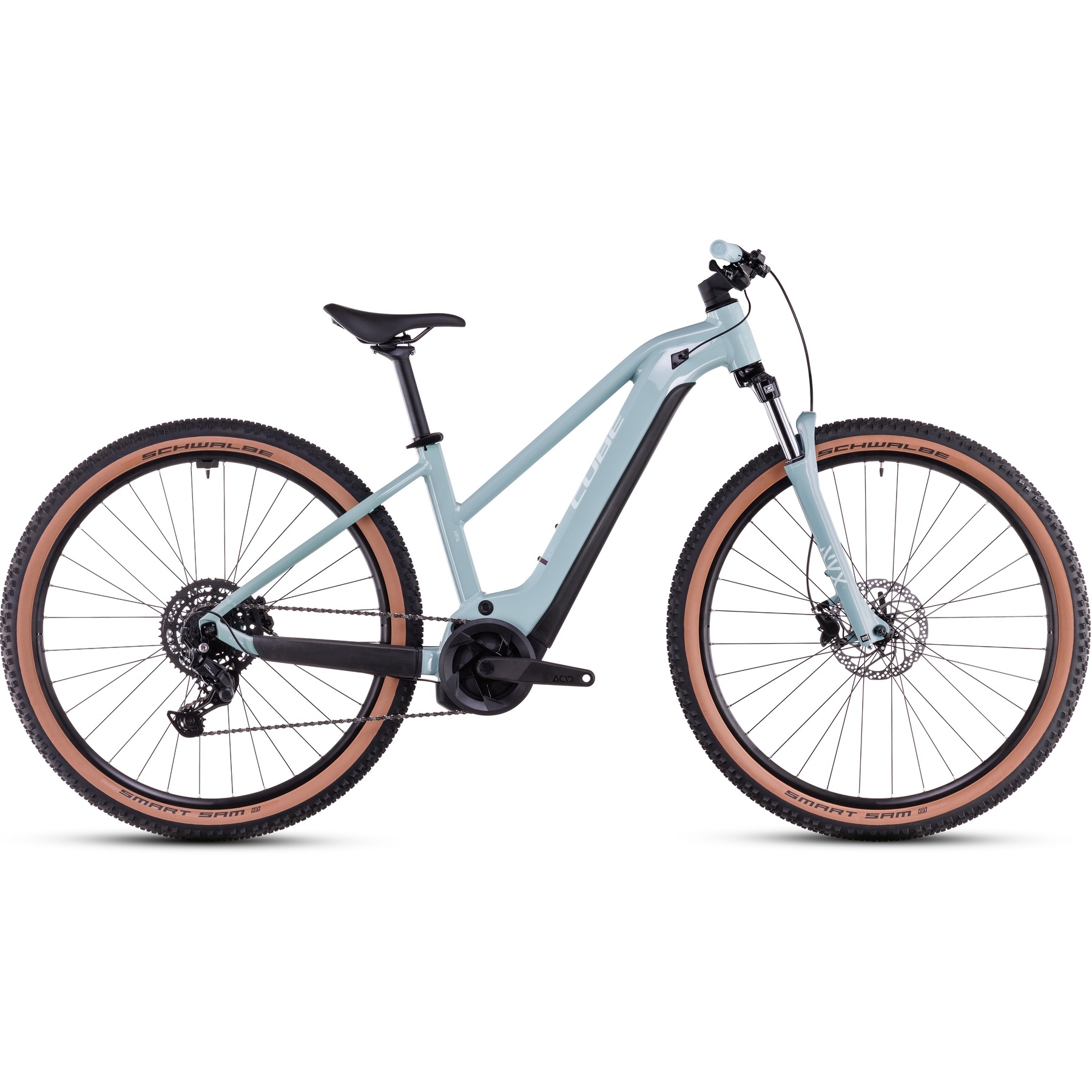 CUBE REACTION HYBRID Performance 625 Women Electric Mountain Bike 2025 27.5 skylightblue white