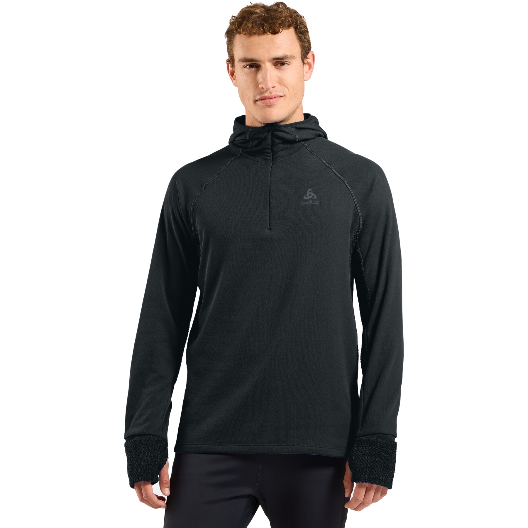 Odlo X-Alp Half-Zip Hooded Trail Running Mid Layer Men - black