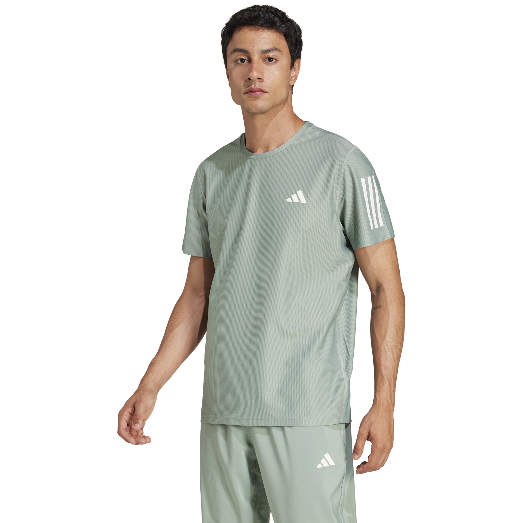 Picture of adidas Own The Run Tee Men - silver green JC9793