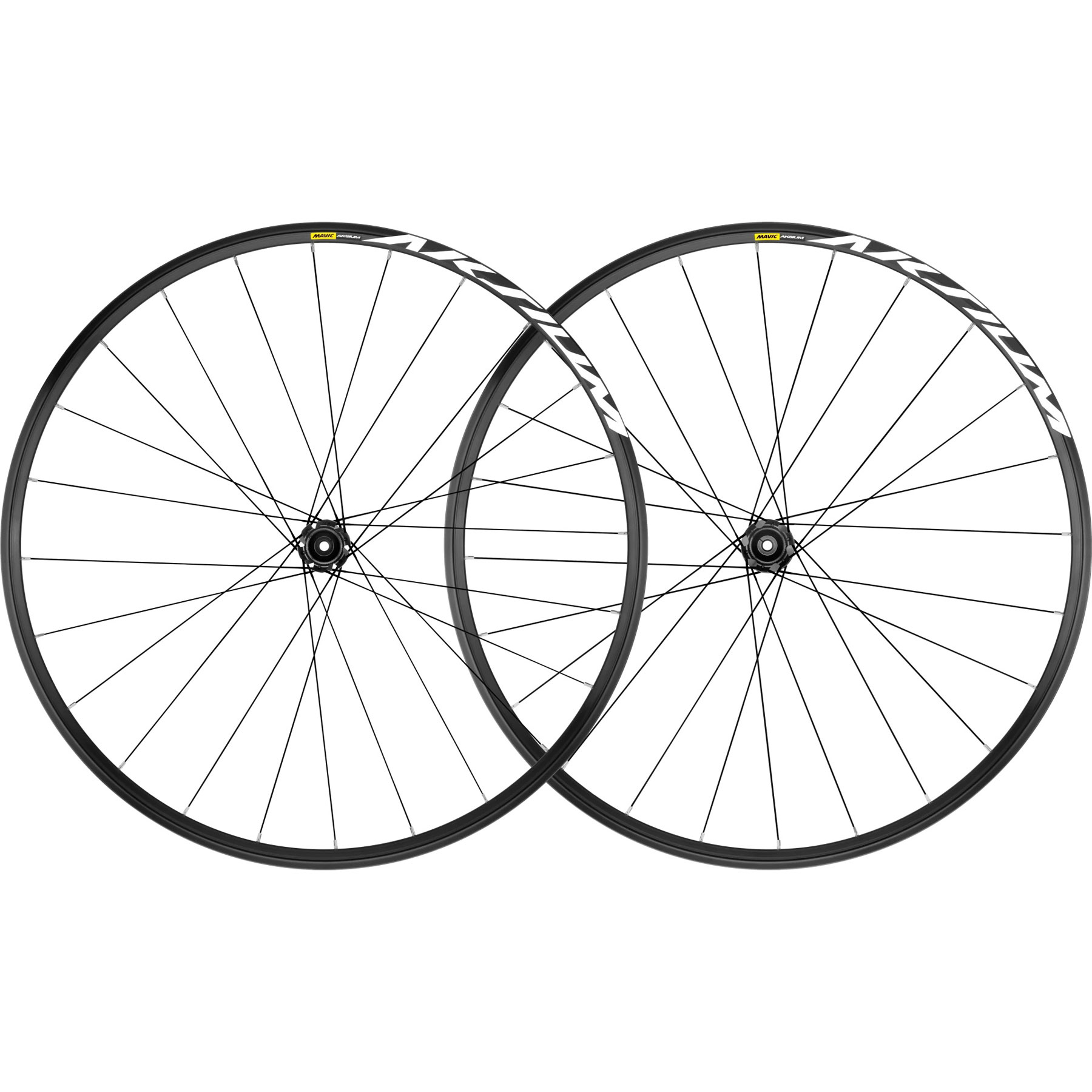 Picture of Mavic Aksium Disc Wheelset | Clincher | 6-Bolt | 12x100mm/QR - 12x142mm/QR - Black