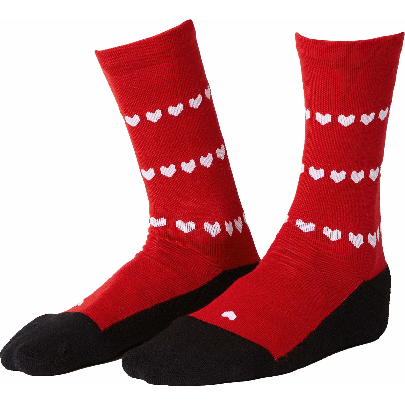 FINGERSCROSSED Merino Cycling Socks - Heart - Red | BIKE24