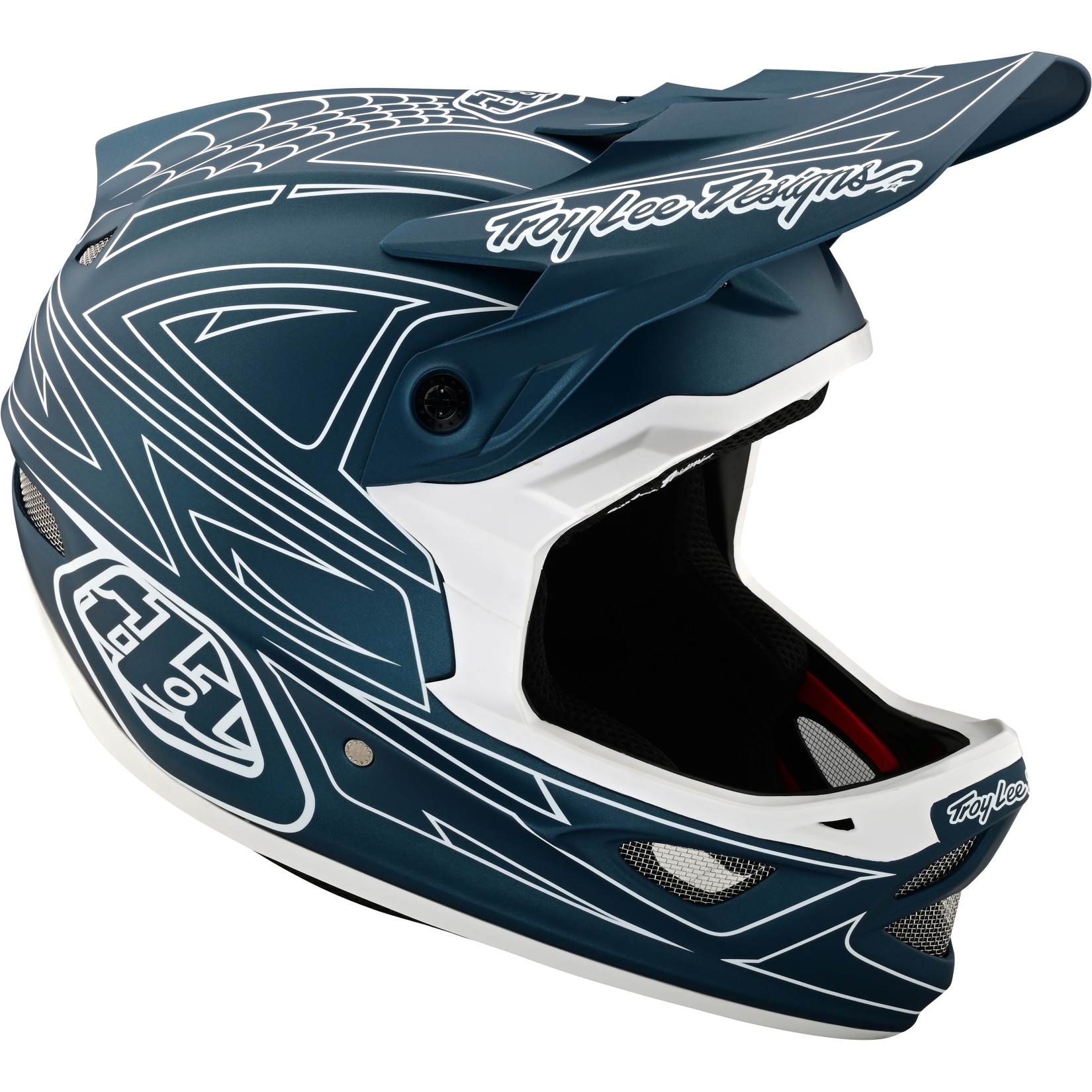 Picture of Troy Lee Designs D3 Fiberlite Helmet - spiderstripe blue