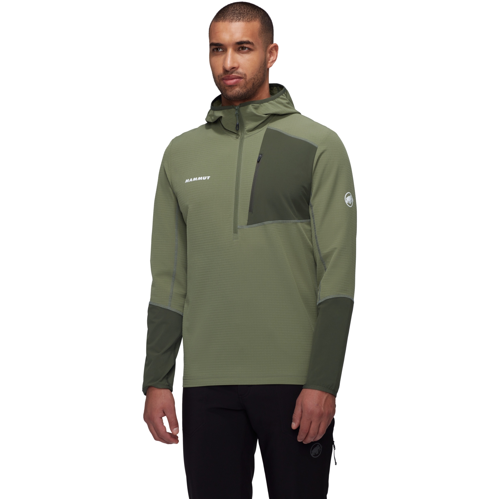 Picture of Mammut Madris Light Half Zip Midlayer Hoody Men - marsh-dark marsh