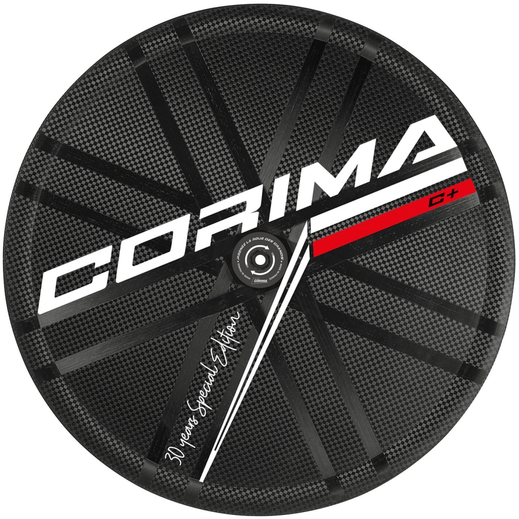 Picture of CORIMA DISC C+ WS TT - Carbon Disc Rear Wheel - Tubular - QR 130 - Shimano HG - black / white