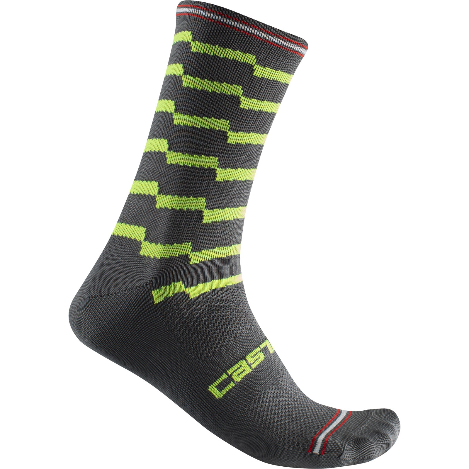 Picture of Castelli Unlimited 18 Socks - dark grey/electric lime 030