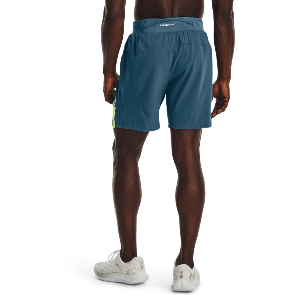 UA Static - Surge/Reflective Shorts Elite (18 cm) Blue/Lime Under Herren Armour Launch