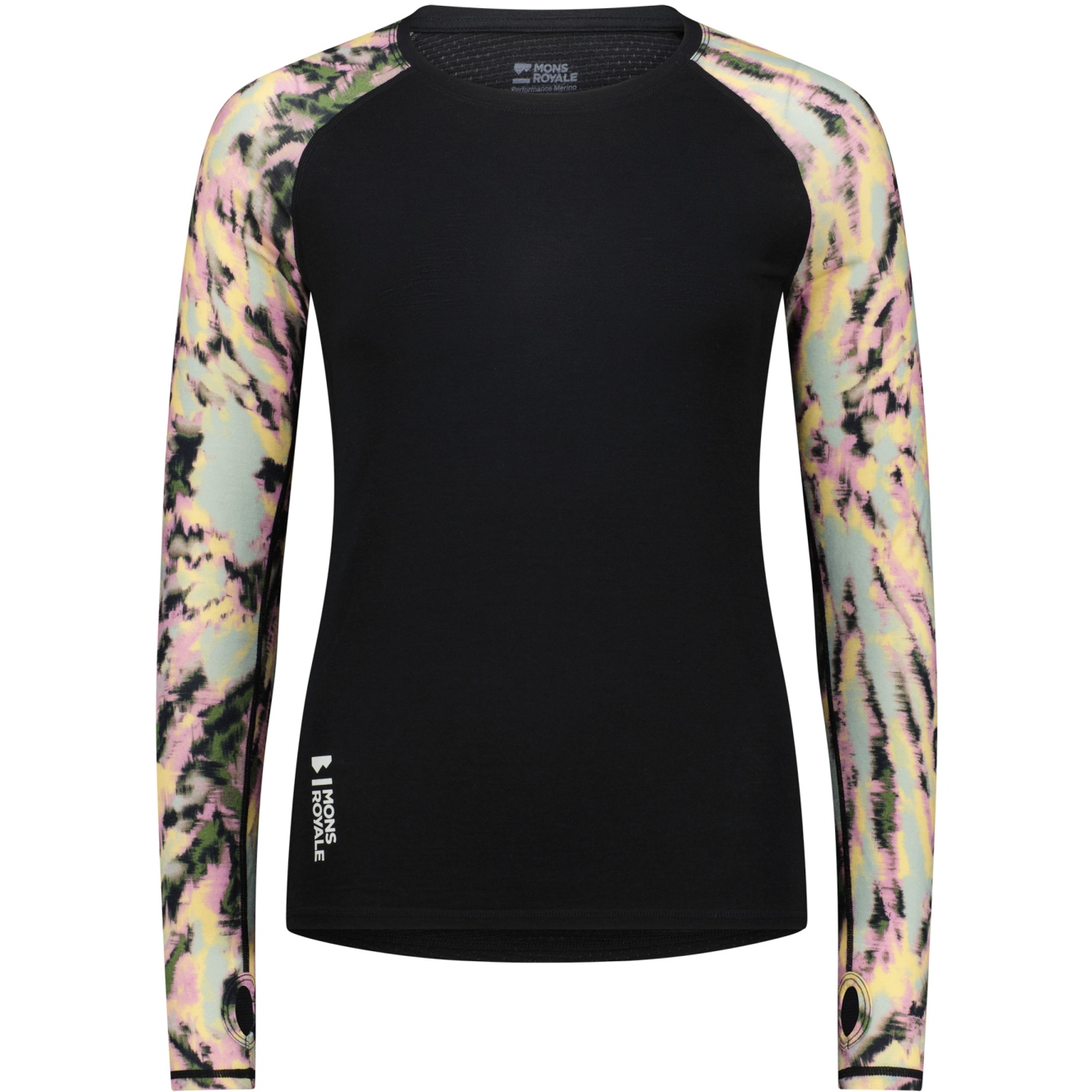 Produktbild von Mons Royale Bella Merino Air-Con Langarmshirt Damen - rad things / schwarz