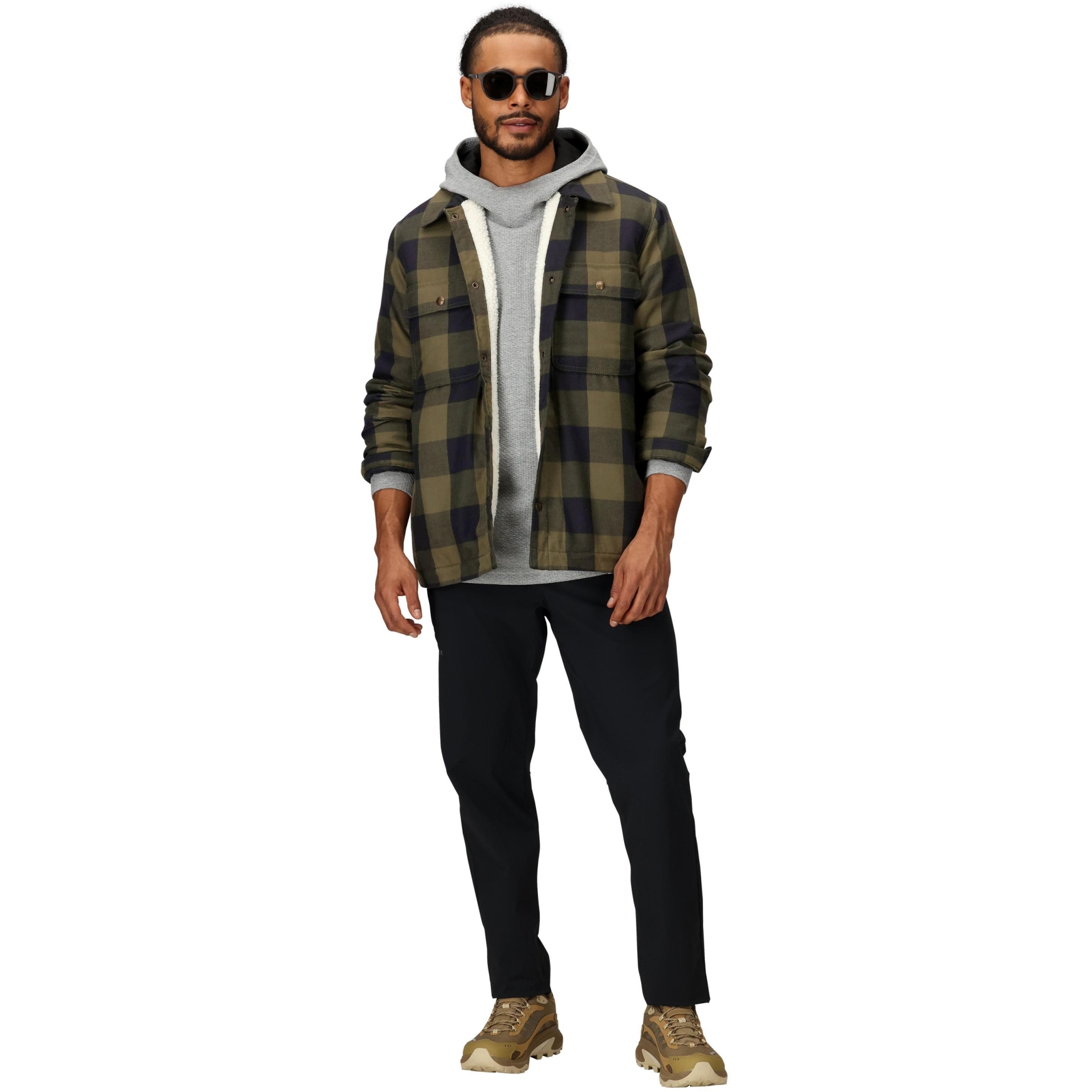Marmot Ridgefield Sherpa Flannel Shirt Jacket Men - nori/black