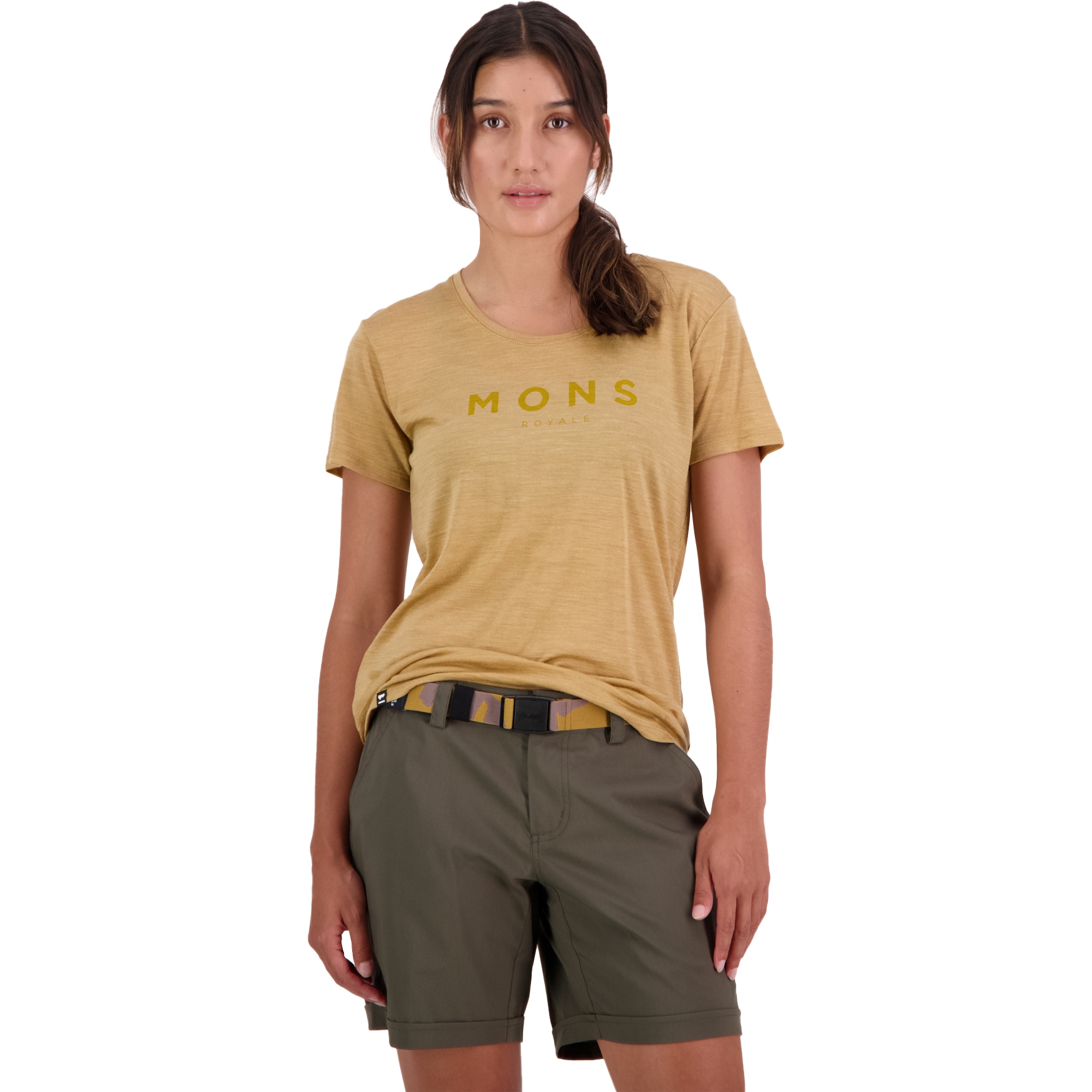 Productfoto van Mons Royale Zephyr Merino Cool T-Shirt Dames - smokey cumin