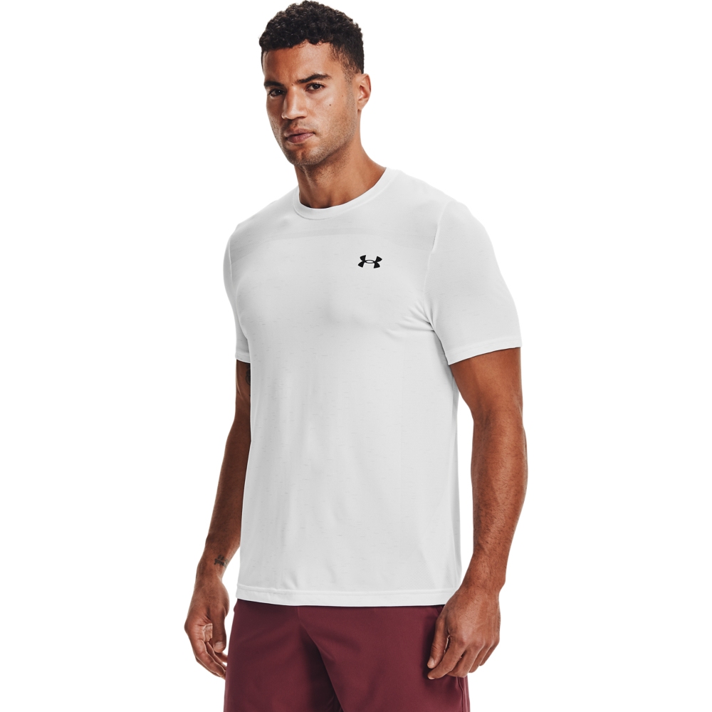 Under Armour UA Seamless Short Sleeve Shirt Men - White/Black
