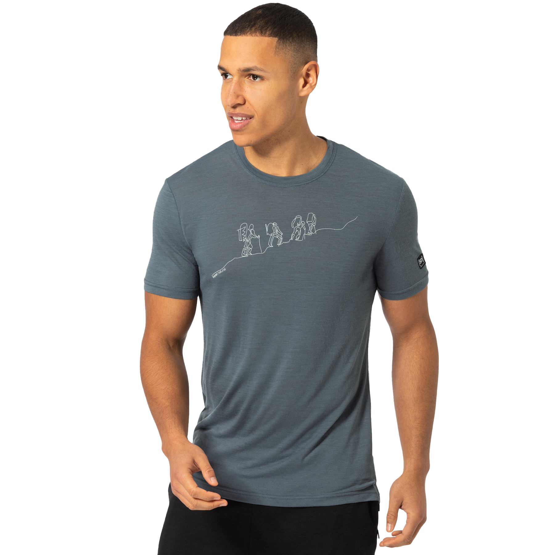 Produktbild von SUPER.NATURAL Hiking T-Shirt Herren - Turbulence Blue/White Stone