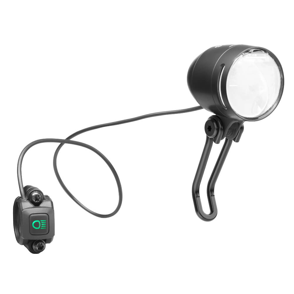 Productfoto van Busch + Müller Fietslamp Vooraan - LUMOTEC IQ-XS E Highbeam - 167HRU65-0B - zwart