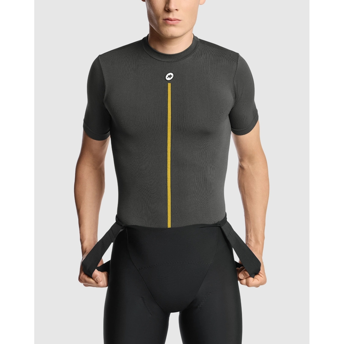 Assos P1 Spring Fall Short Sleeve Skin Layer Men - anthracite grey
