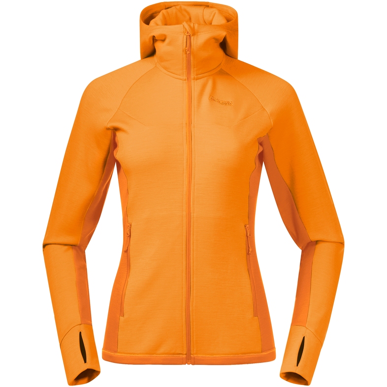 Image of Bergans Cecilie Wool Hood Jacket Women - lush yellow/cloudberry yellow