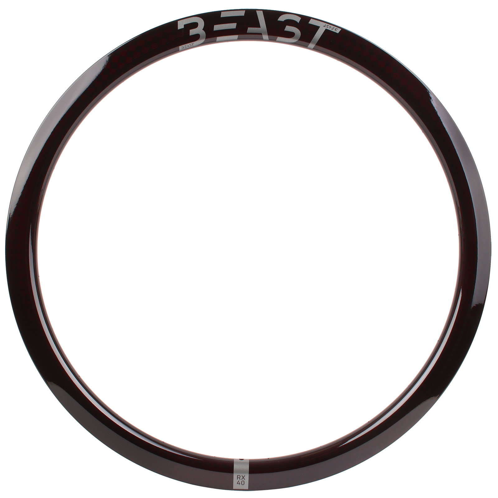 Image of Beast Components RX40 Rim - 28" | Carbon | Clincher | Disc - 24 Spoke Holes | SQUARE red