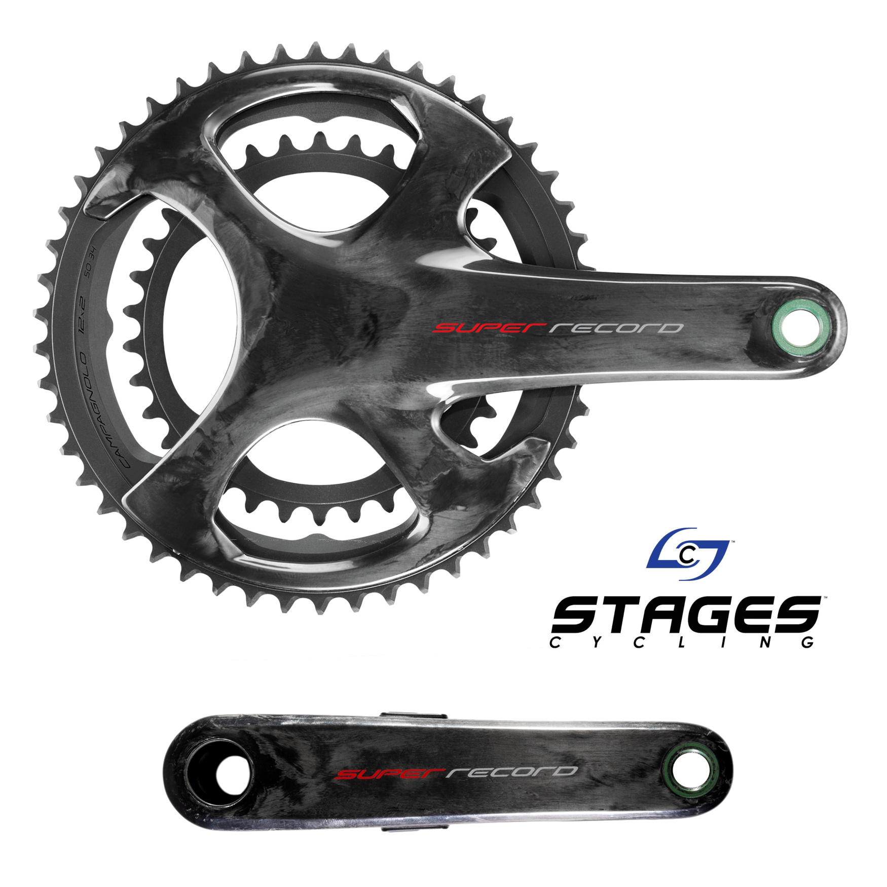 Picture of Campagnolo Super Record / Stages L Powermeter Crankset - 2x12-speed - 52/36 Teeth - 2nd Choice