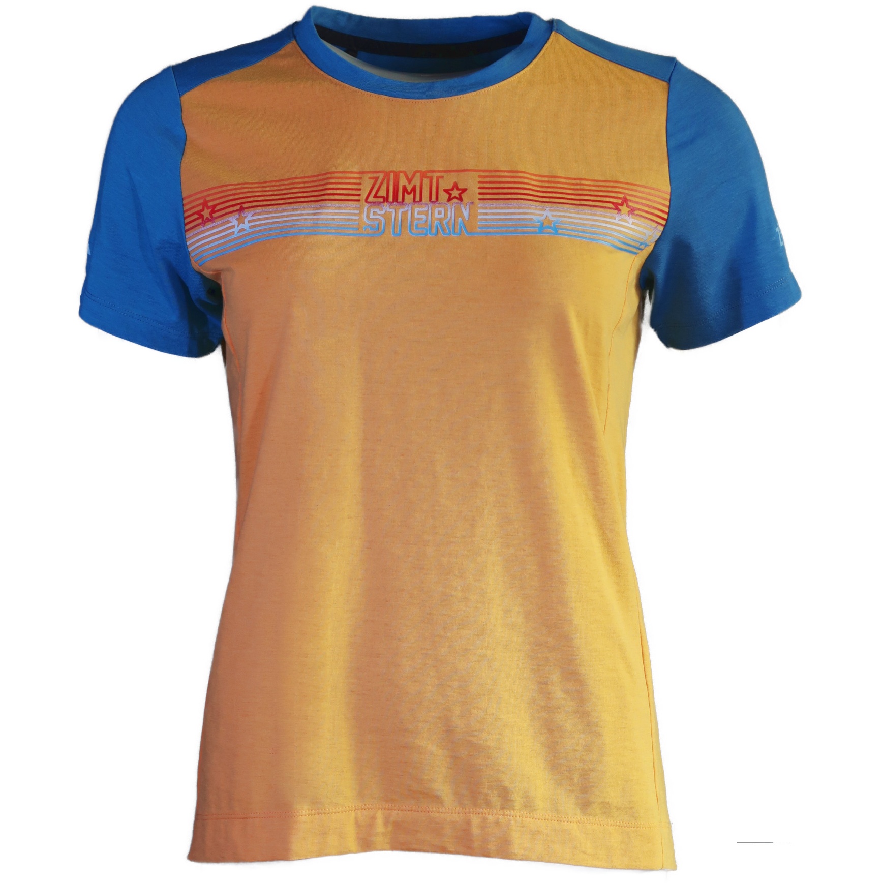 Image of Zimtstern TrailFlowz Women's Short Sleeve MTB-Shirt - Burnt Yellow/Blue Steel