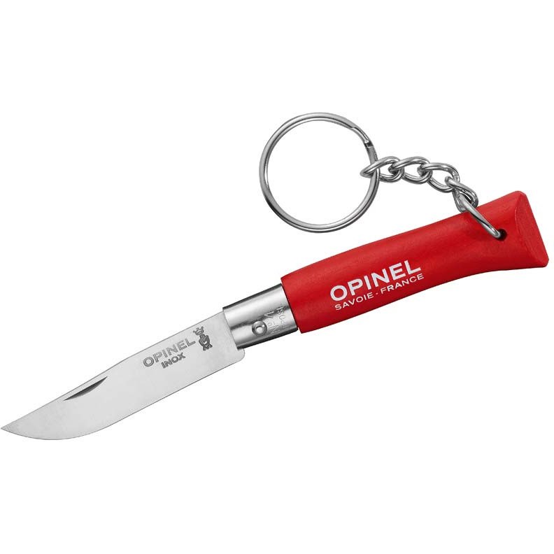 Produktbild von Opinel Mini-Messer No 04 - rostfrei, mit Schlüsselanhänger - rot