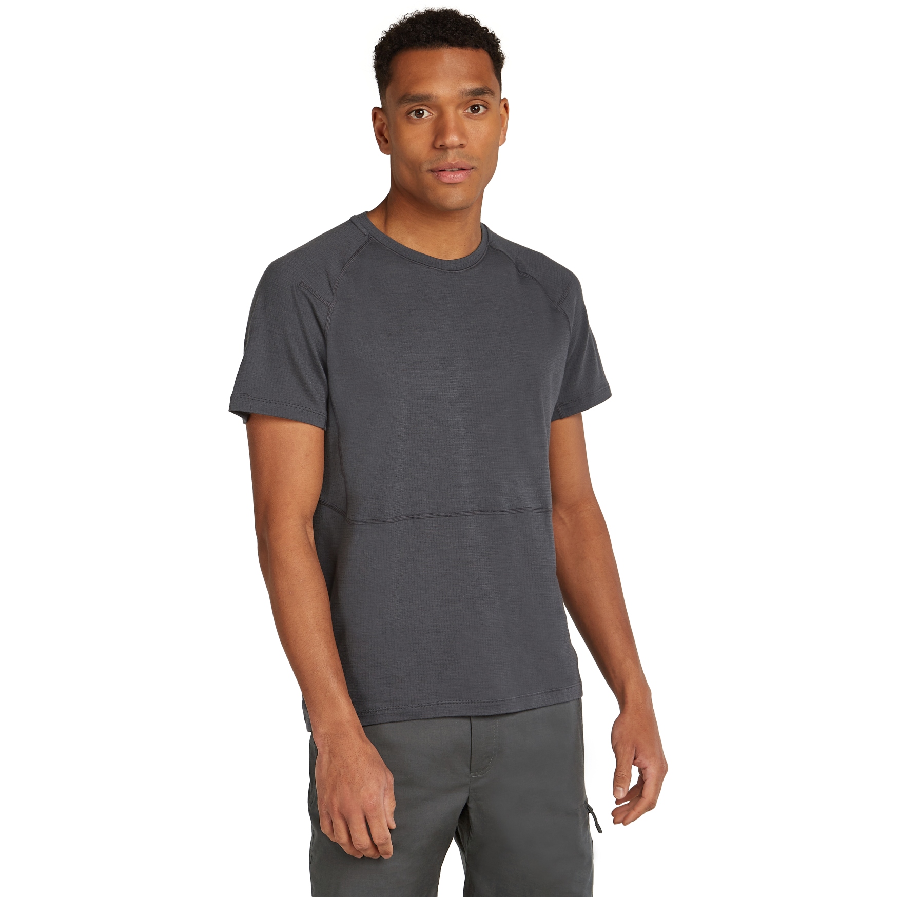 Photo produit de Icebreaker T-Shirt Homme - Merino 200 Waffle Elevation - Obsidian