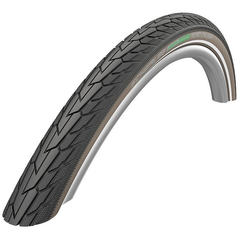 Image of Schwalbe Road Cruiser Wire Bead Tire - Active | Green Compound | K-Guard - 28x1.75" | black/coffee-reflex