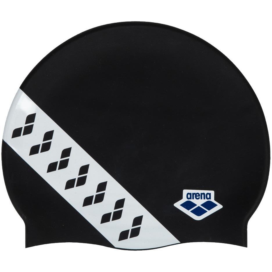 Picture of arena Icons Team Stripe Swim Cap - Black/White