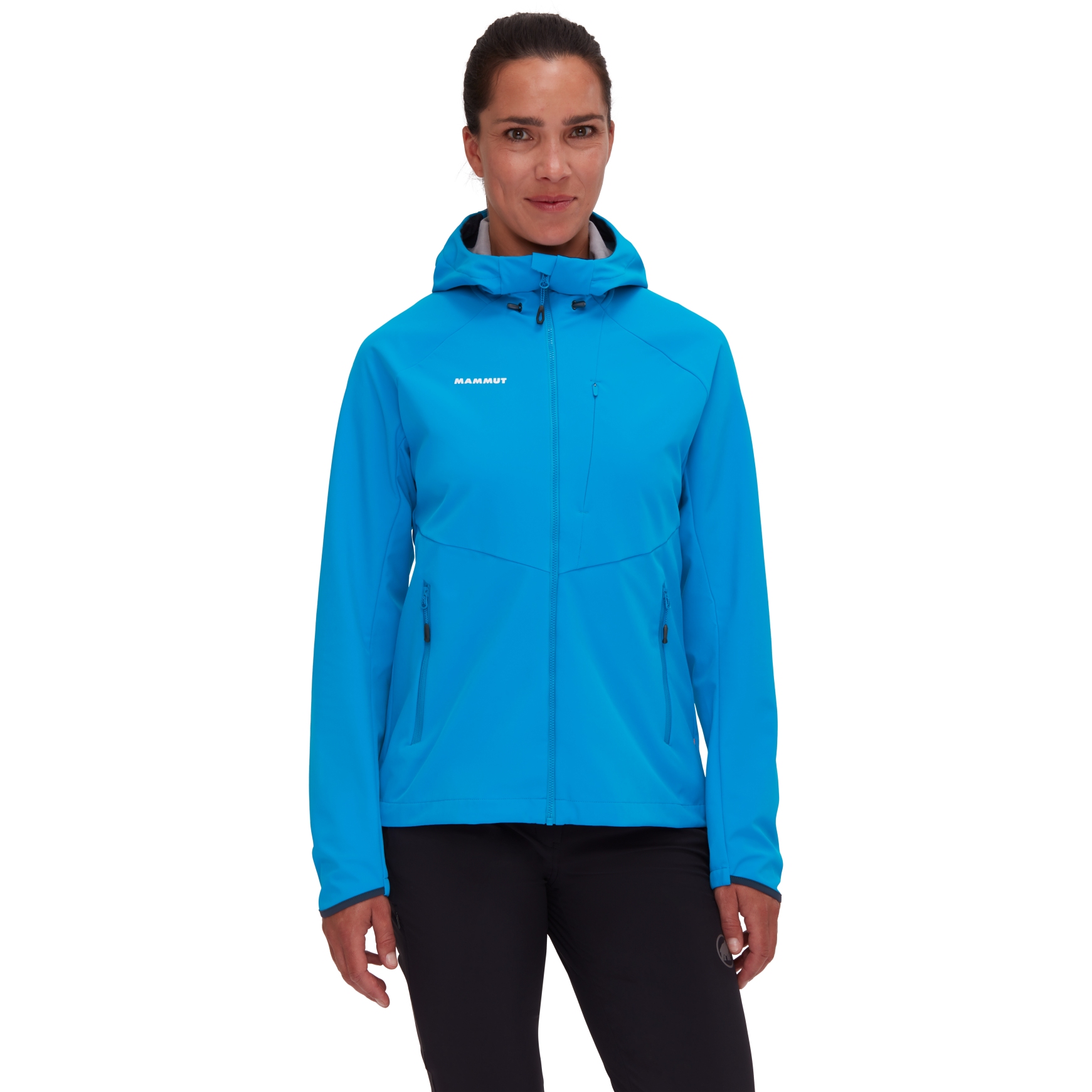 Picture of Mammut Ultimate Comfort Softshell Hooded Jacket Women - glacier blue