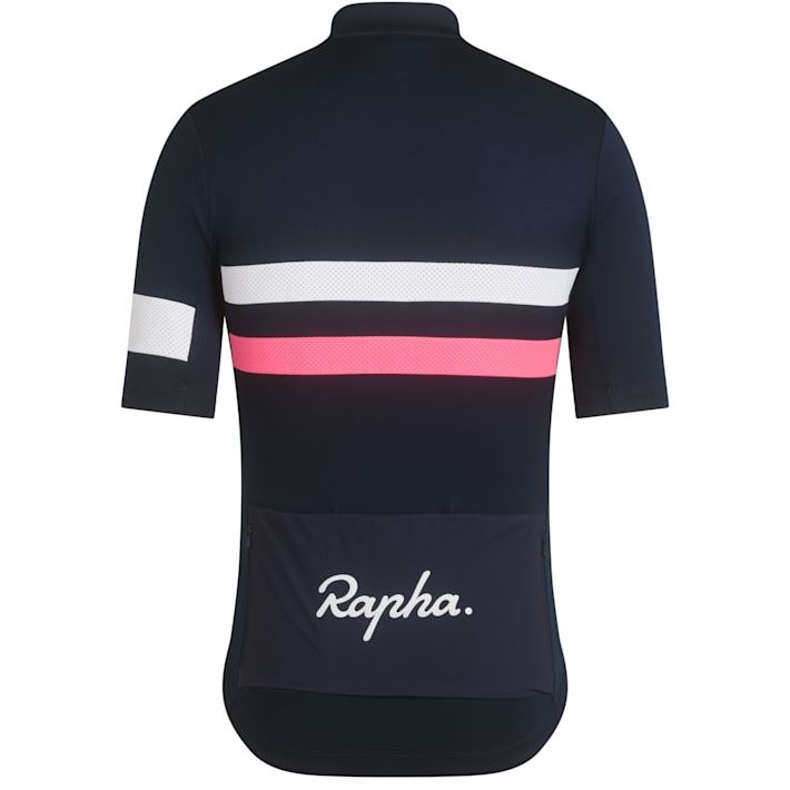 Rapha Brevet Short Sleeve Jersey Men dark navy/high-vis pink