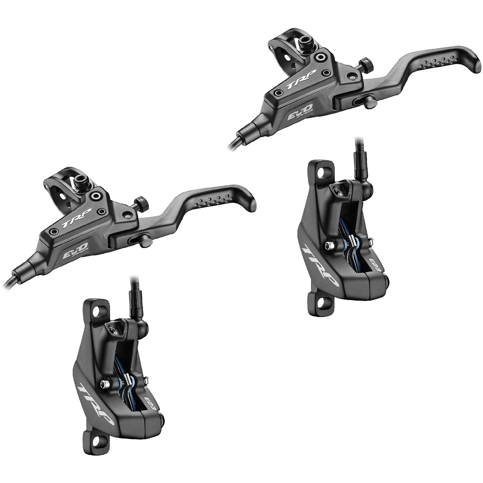 Productfoto van TRP EVO Pro Schijfrem | 4 Zuiger - Set (Vooraan + Achteraan) | zwart