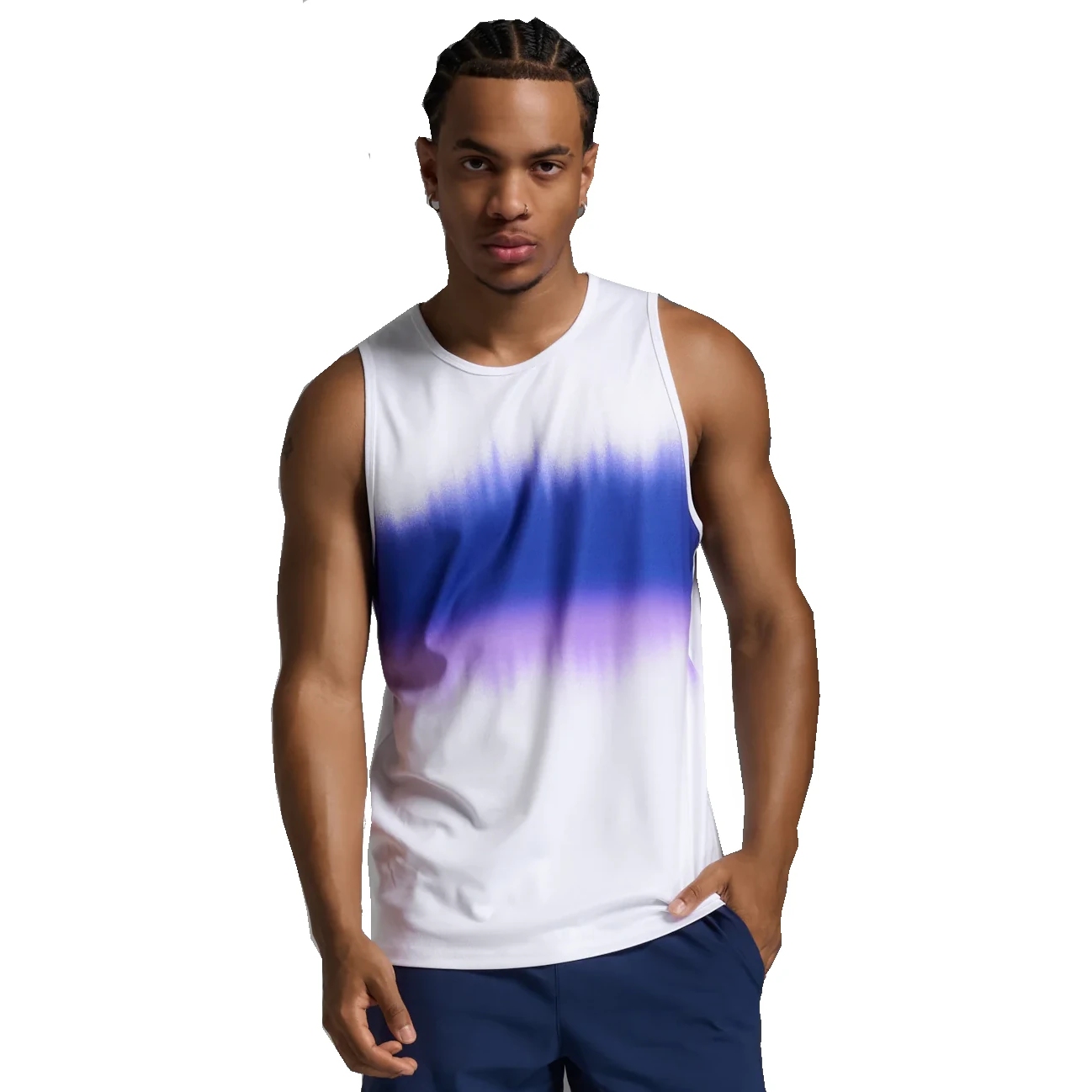 Kuva: 2XU Aero Running Tank Top Men - multi stripe/black reflective