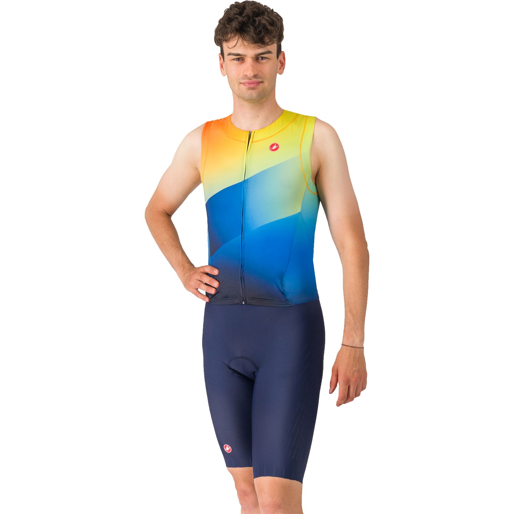 Produktbild von Castelli Free Sanremo 3 Anzug ärmellos Herren - belgian blue/multicolor vivid 424