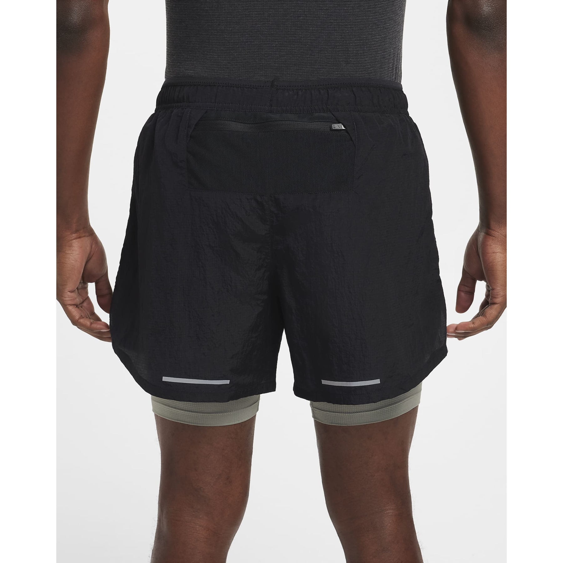 Nike Stride Dri FIT 2 in 1 Running Shorts 5 Men black reflective silver FZ1135 010