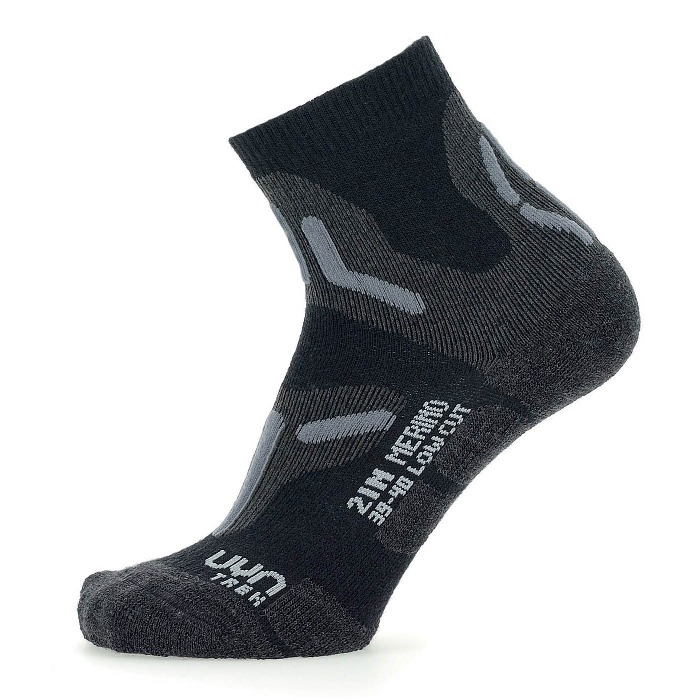 Image of UYN Trekking 2In Merino Low Cut Socks Women - Black/Grey