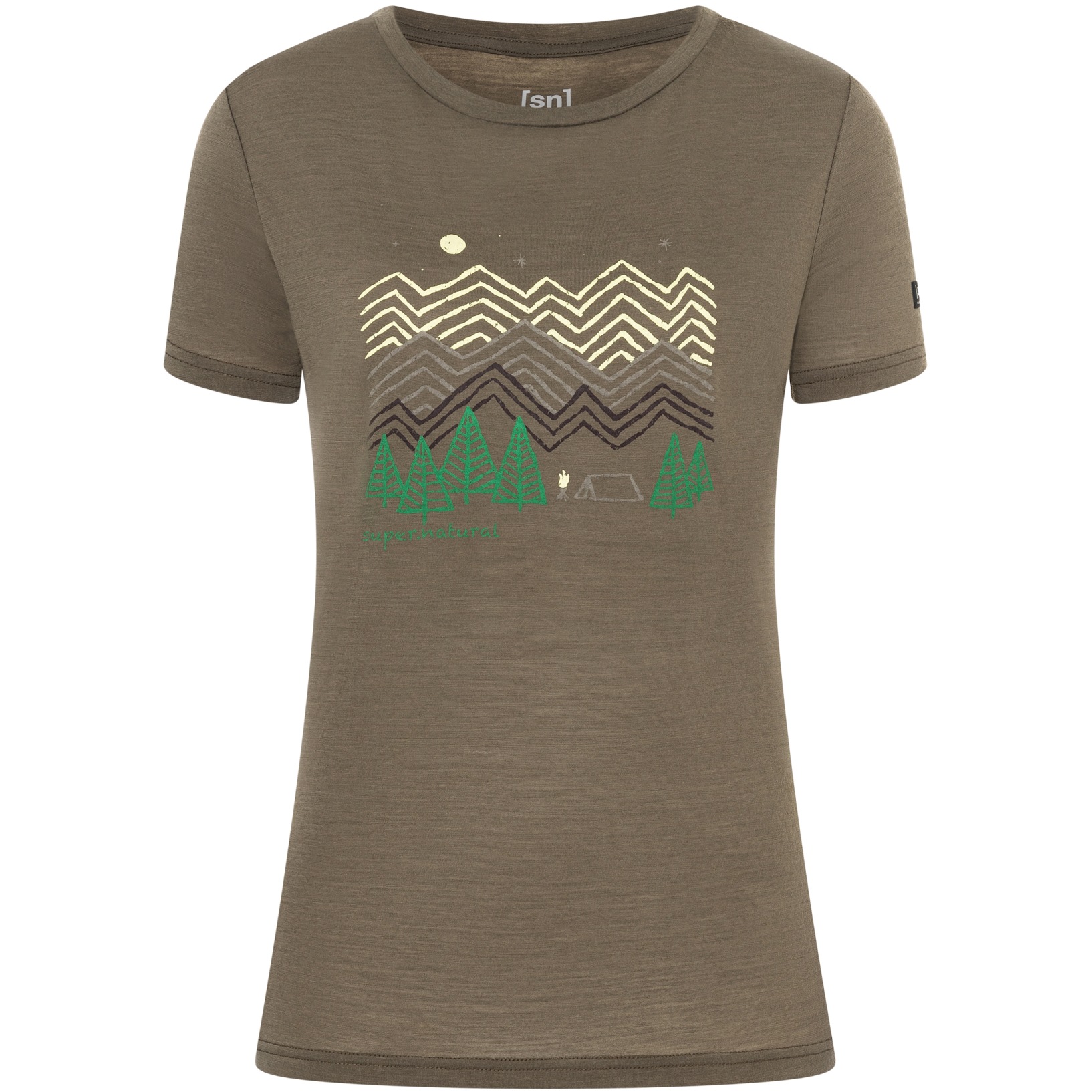 Productfoto van SUPER.NATURAL Camping Nights T-Shirt Dames - Stone Grey/Various
