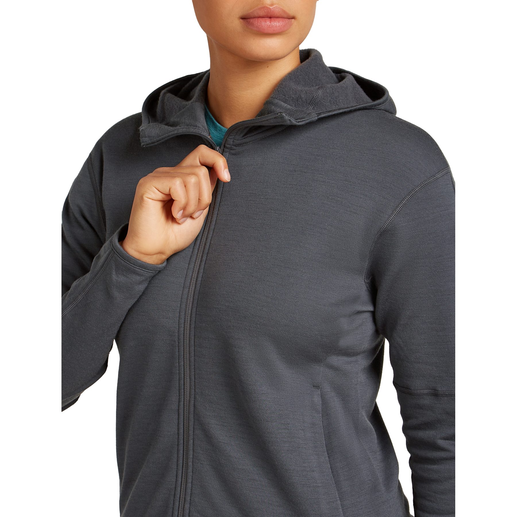 icebreaker REALFLEECE pullover S メトログレー Icebreaker Merino 360 RealFleece™ Elemental Long Sleeve Zip Hood