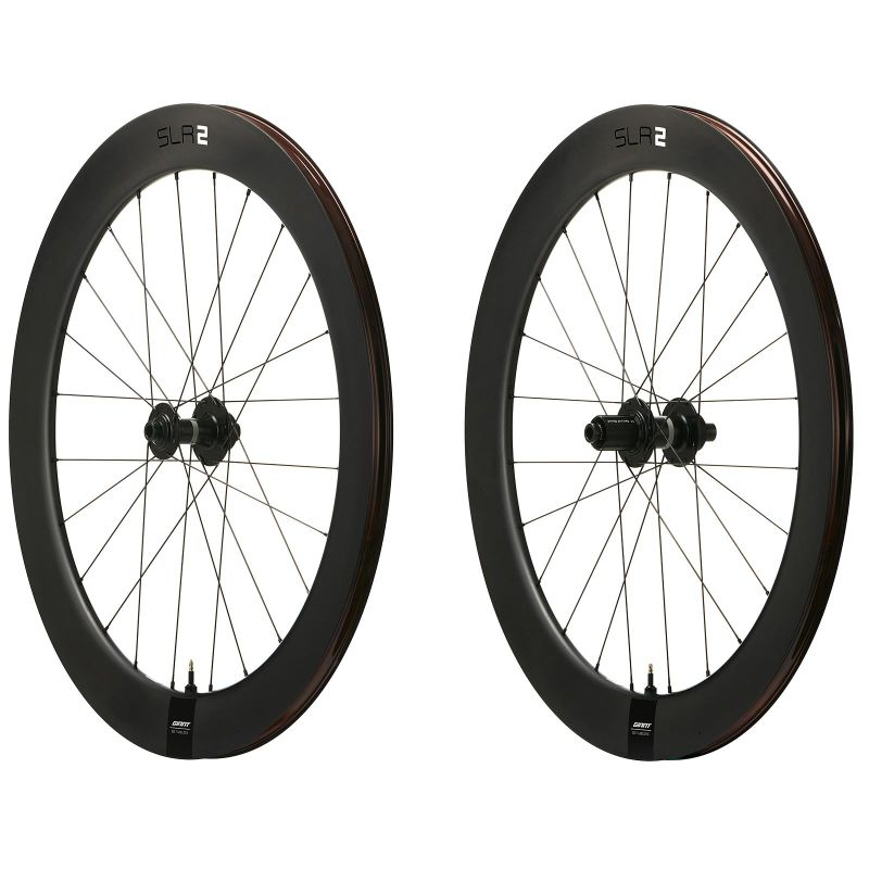 Giant SLR 2 Tubeless Carbon Disc 65 Paire de Roues Pneu Tringle Rigide Centerlock 12x100mm 12x142mm Shimano