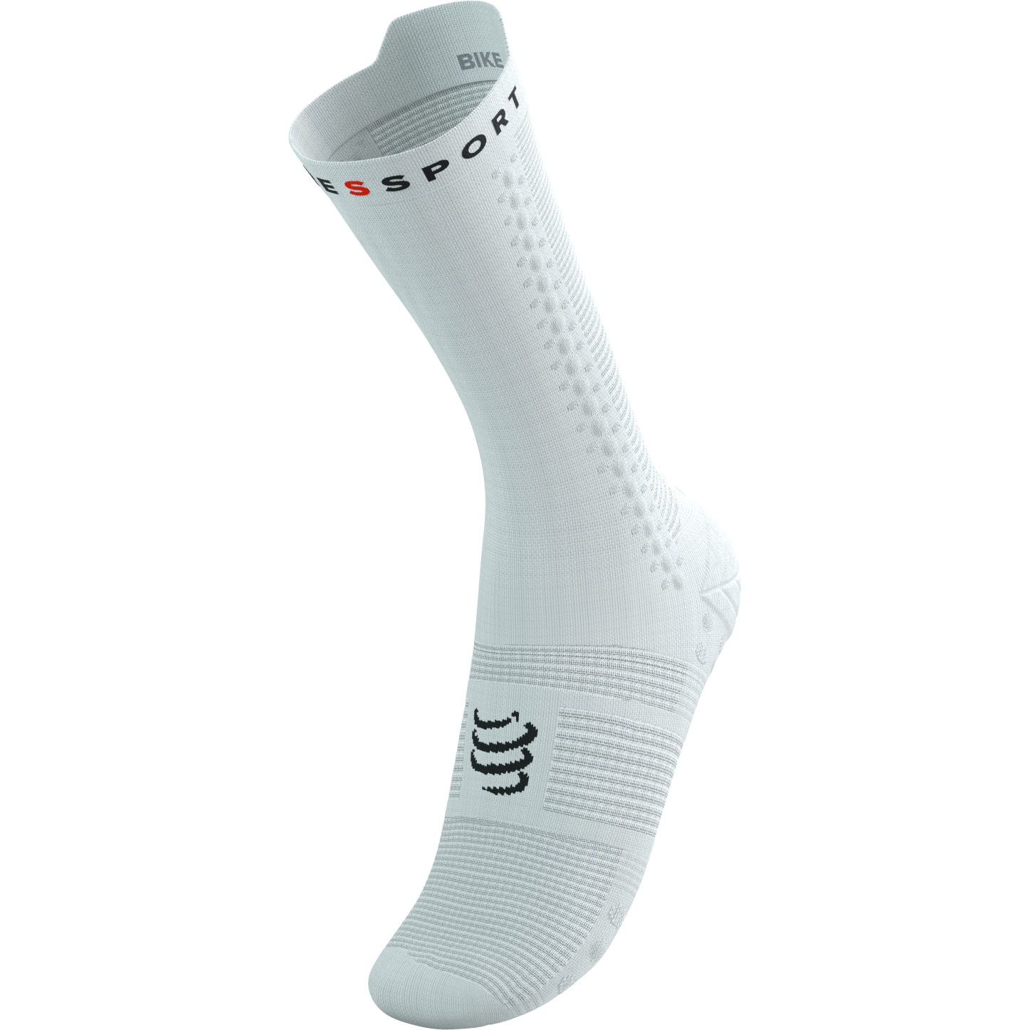 Calcetines Compressport Bike Ultralight blanco-negro