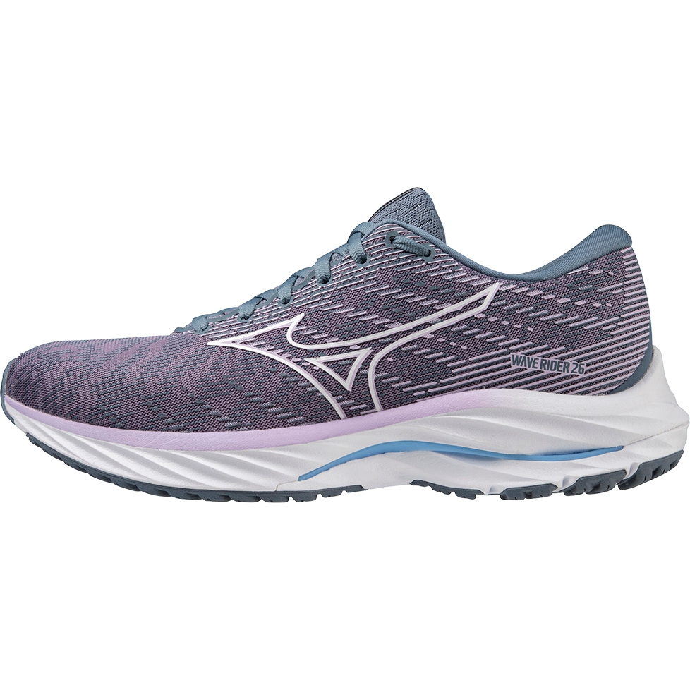 Picture of Mizuno Wave Rider 26 Running Shoes Women - Wisteria / White / China Blue