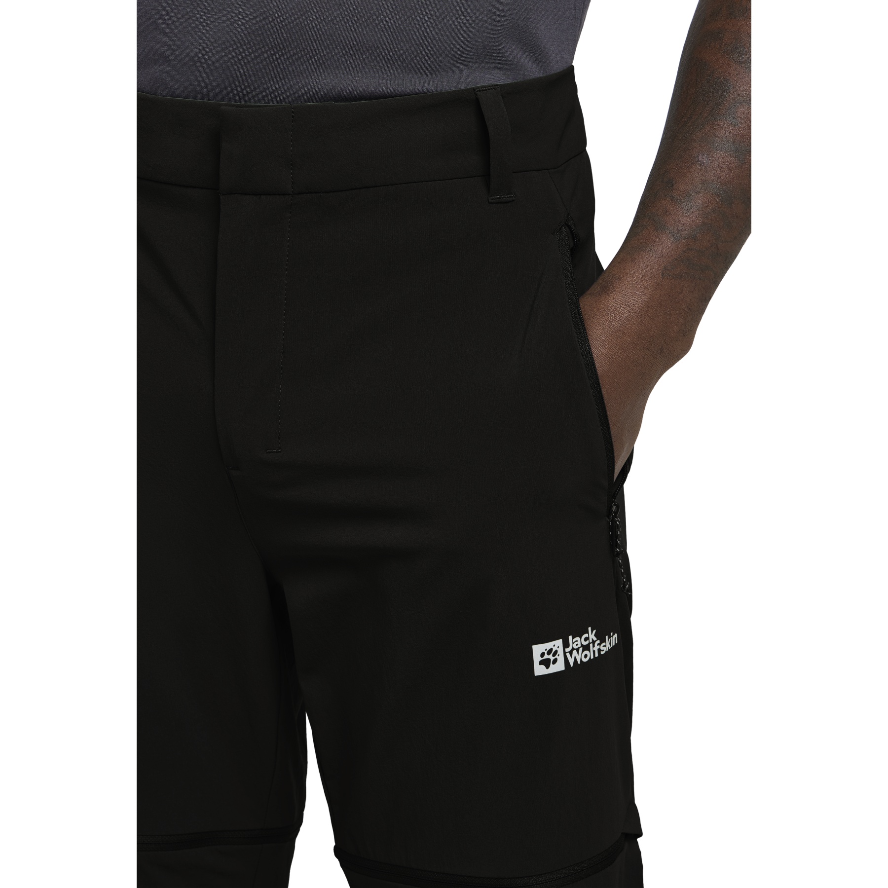 Jack Wolfskin Hikeout Zip Away Hose Herren regular schwarz